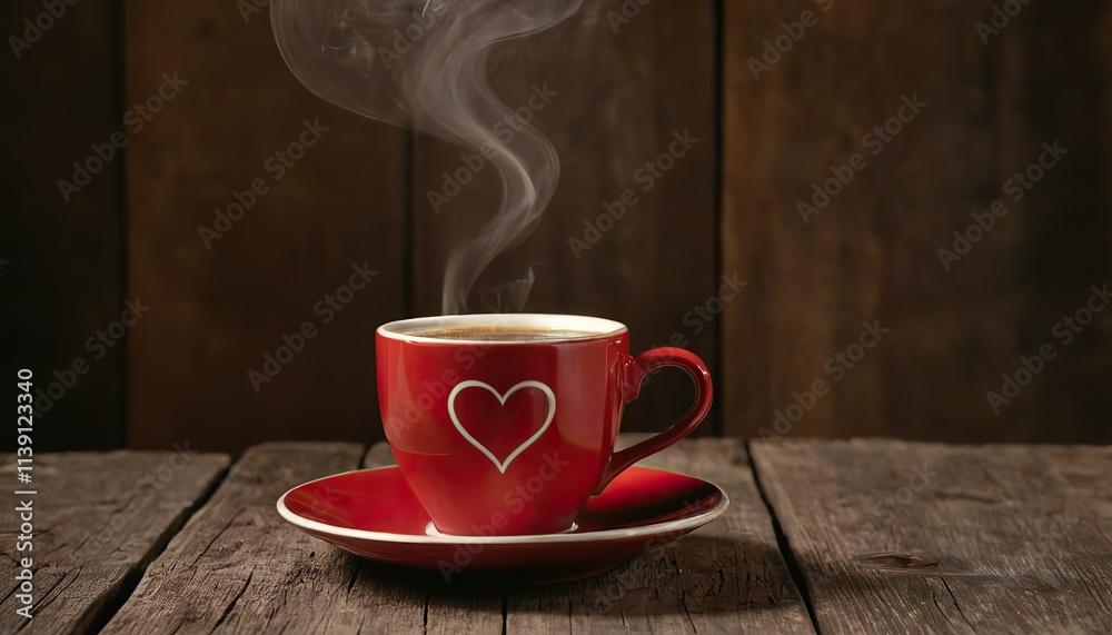 Loving coffee Cup of fresh cappuccino with heart sign Loving coffee Cup of fresh cappuccino with heart sign
