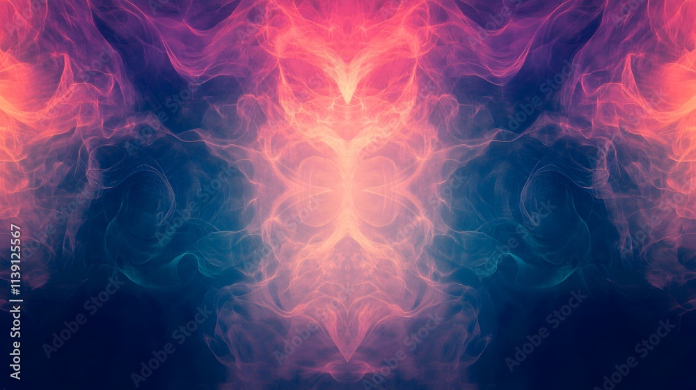 Fototapeta premium Abstract Pink and Teal Smoke Swirls Design