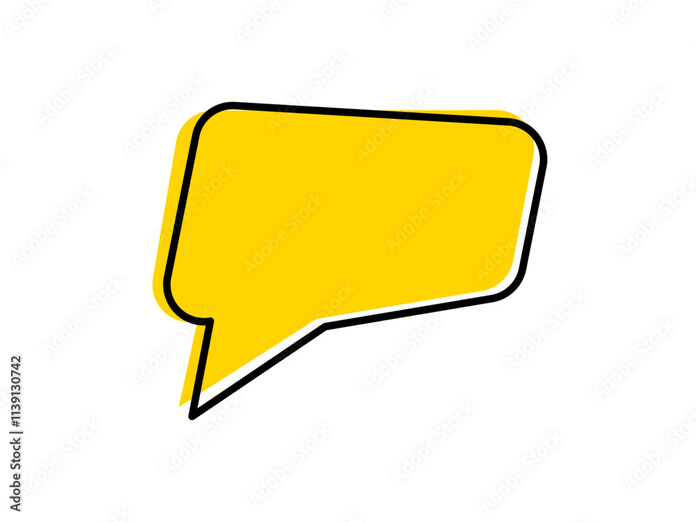 speech bubble icon yellow color simple flat style
