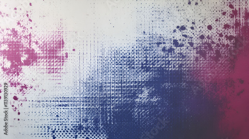 Abstract Textured Canvas Painting In Pink And Blue Hues