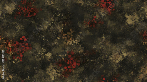 Abstract Dark Background with Red and Gold Splotches