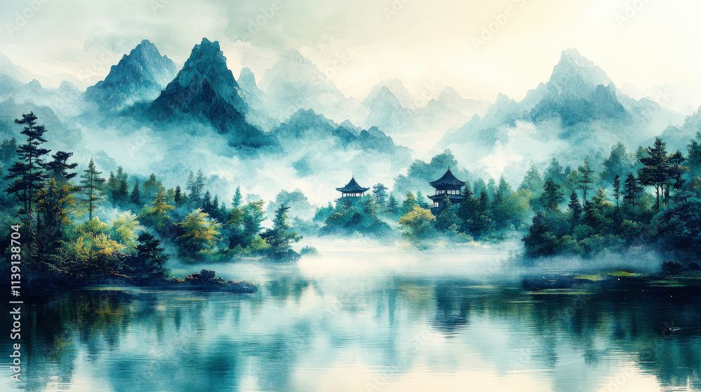 Chinese classical landscape painting Chinese classical landscape painting