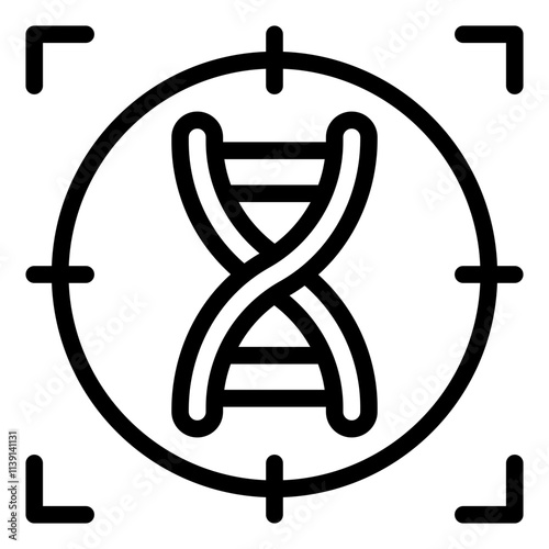 DNA Target outline icon for research and experiment