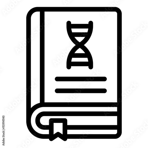 Book with DNA outline icon gene healthcare literature