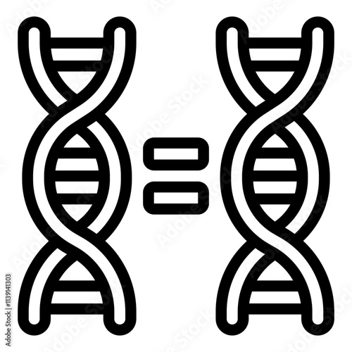 DNA double helix Twins outline icon