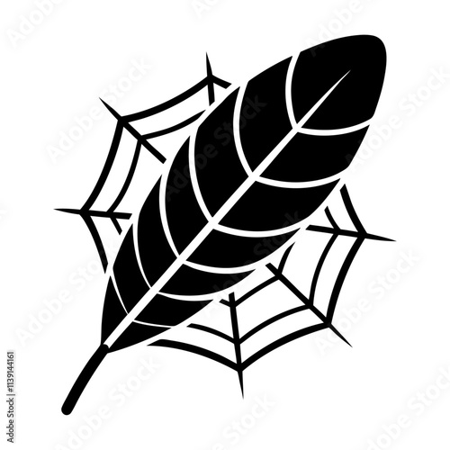 Black feather in web vector icon design