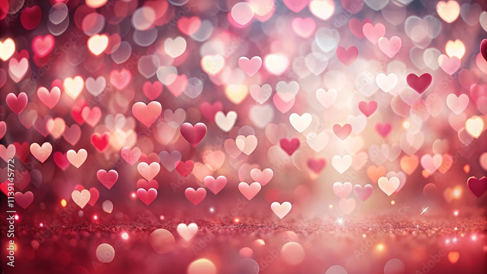 Romantic Pink and Red Heart Bokeh Background for Love and Valentine's Day Celebrations Romantic Pink and Red Heart Bokeh Background for Love and Valentine's Day Celebrations