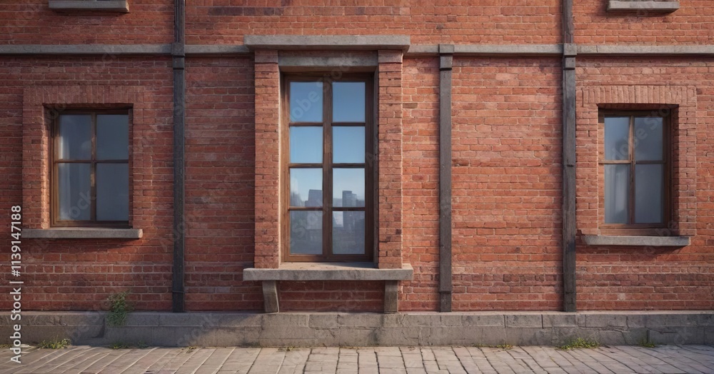 Classic Brick Building with Simple Window Frame , simple, frame, exterior Classic Brick Building with Simple Window Frame , simple, frame, exterior