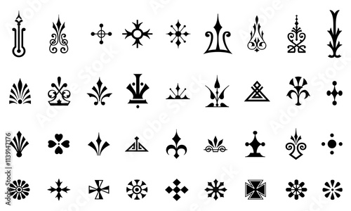 Floral border clipart icon collection