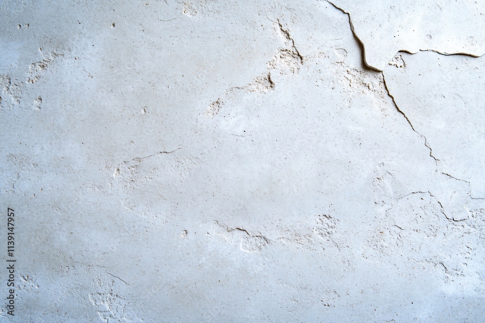 Fototapeta premium Cracked and textured light-colored wall surface.