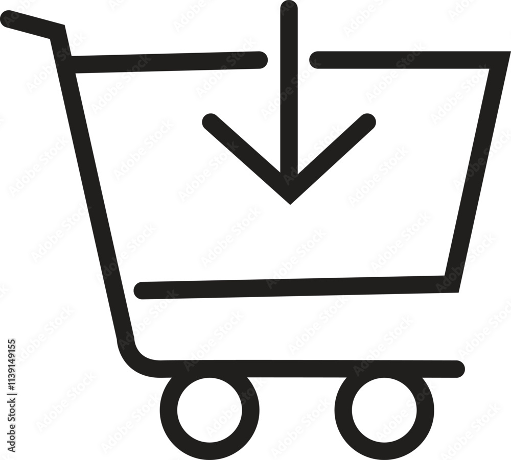 Shopping icon online purchase shopping symbol outline style illustration vector design. Shopping icon set. Solid icons vector collection with transparent background.