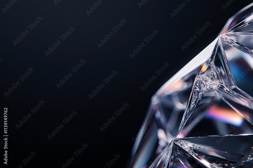 Close-up of a crystal-like structure with reflections. Close-up of a crystal-like structure with reflections.