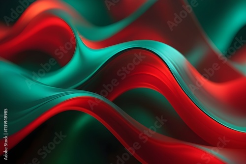 Red and green wavy lines in a vibrant. dynamic HD wallpaper.