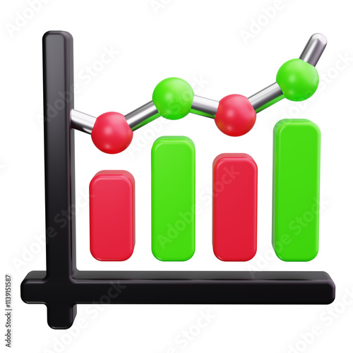 statistics 3d render icons