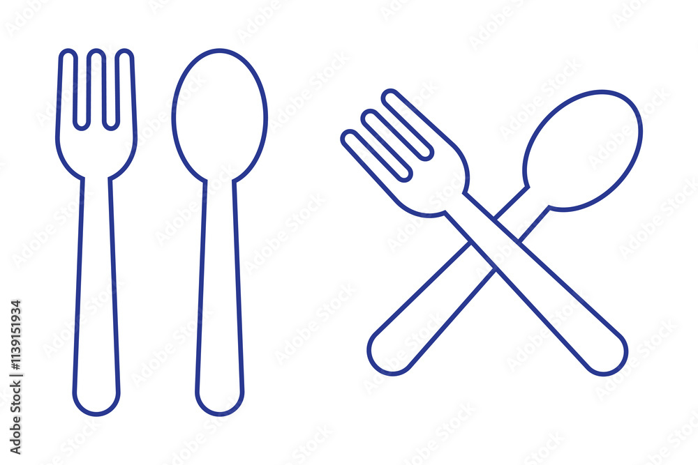 Food icon. Fork knife spoon sign set. Plate symbol. Breakfast lunch dinner icon. Menu sign. Cafe icon set. Food icon. Fork knife spoon sign set. Plate symbol. Breakfast lunch dinner icon. Menu sign. Cafe icon set.