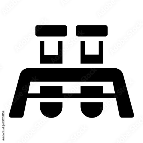 Test Tube on rack glyph icon for laboratory