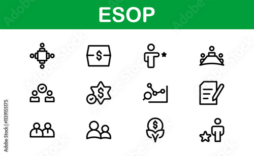 Professional ESOP Icons - Scalable and Versatile Graphics for Equity Plans and Corporate Presentations photo