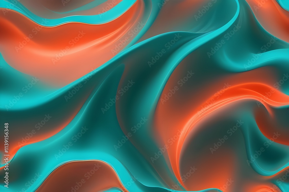 Fototapeta premium Blue and orange wavy pattern creates mesmerizing. energetic. and blending background.