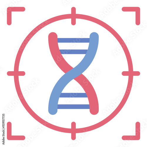 DNA Target flat icon for research and experiment