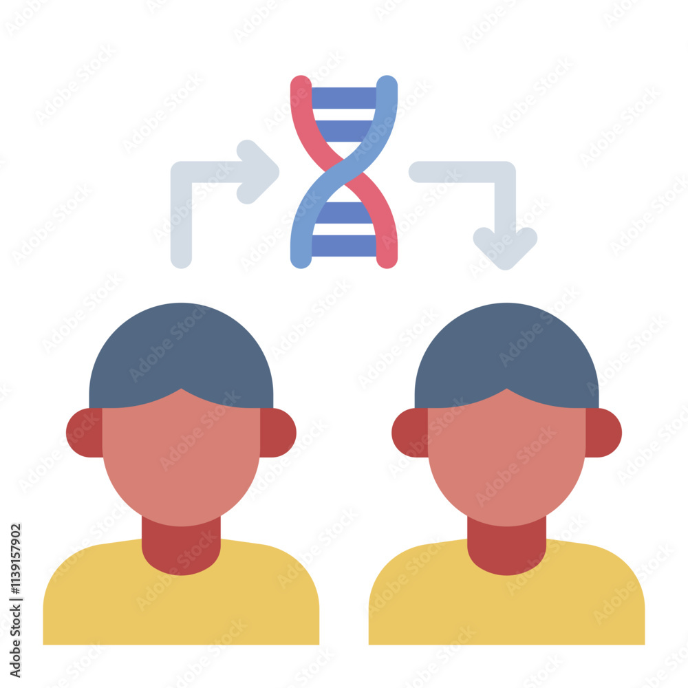 DNA Cloning People flat icon experiment DNA Cloning People flat icon experiment