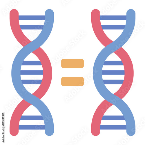 DNA double helix Twins flat icon