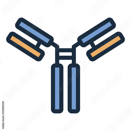 Antibody cell filled line icon biology healthcare