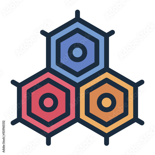 Nucleotide Cell Structure filled line icon biology healthcare