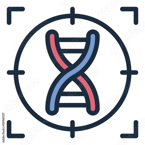 DNA Target filled line icon for research and experiment