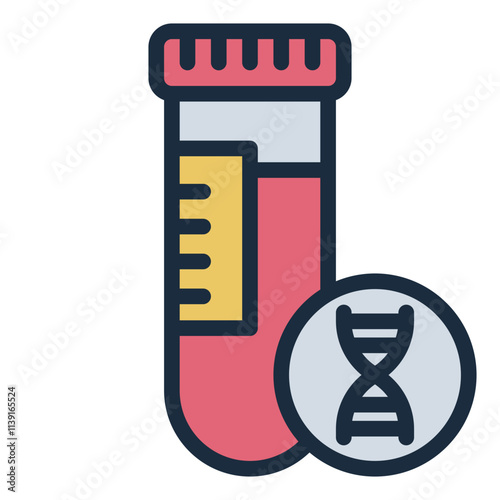 DNA Test Tube filled line icon for laboratory