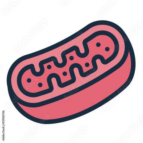 Mitochondria cell filled line icon biology