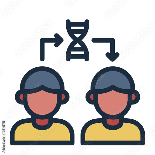 DNA Cloning People filled line icon experiment