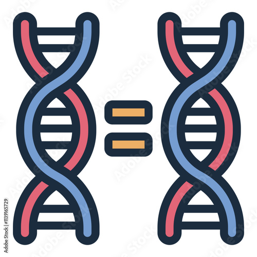 DNA double helix Twins filled line icon