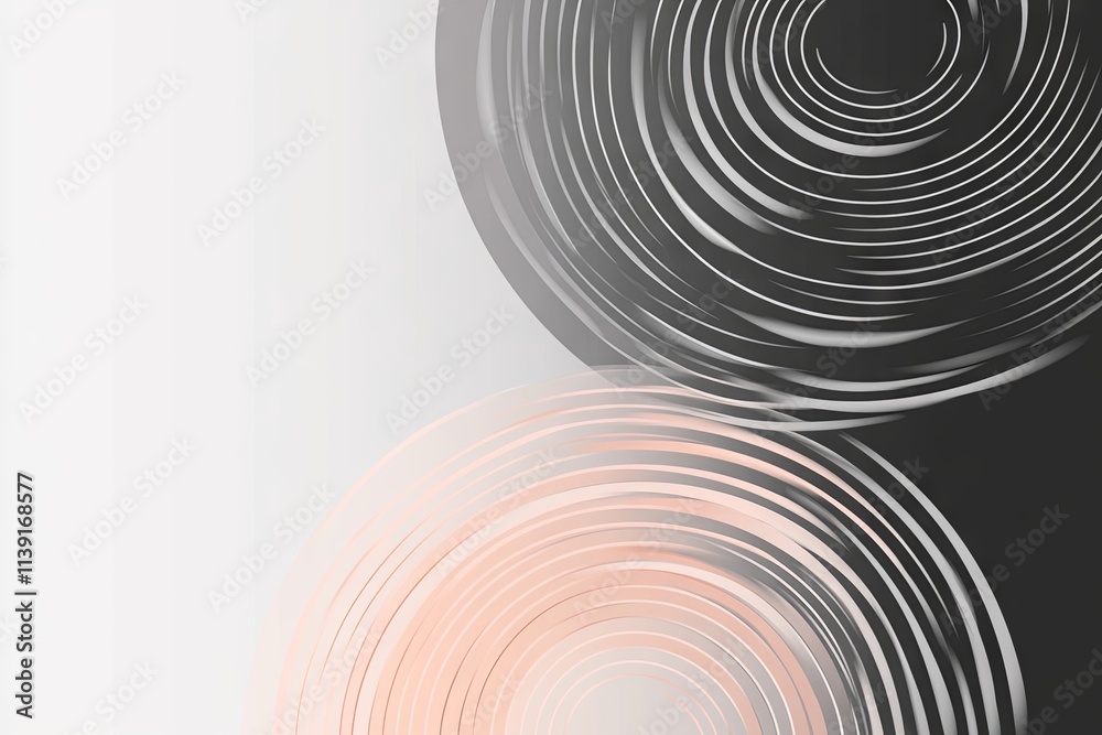Fototapeta premium Abstract Swirling Circles in Pink and Black Hues