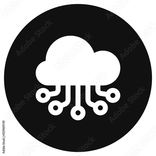 Editable cloud network, computing vector icon. AI technology, artificial intelligence, computer. Part of a big icon set family. Perfect for web and app interfaces, presentations, infographics, etc