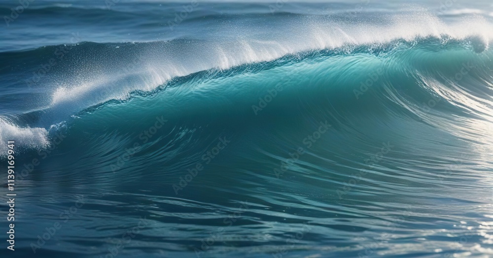 Soft focus blue ocean wave background with ripples , soft ocean movement, , oceanic atmosphere