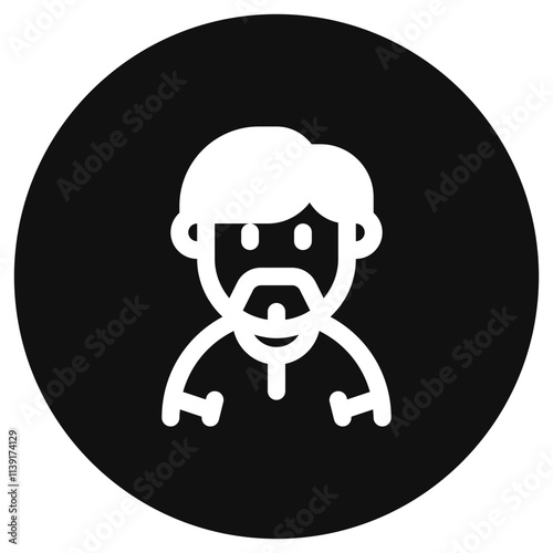 Editable beardy guy with sidecomb hairstyle avatar vector icon. User, profile, identity, persona. Part of a big icon set family. Perfect for web and app interfaces, presentations, infographics, etc