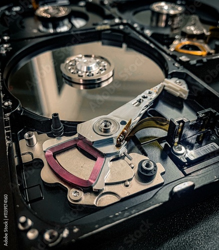 Details of a disassembled hard disk drive