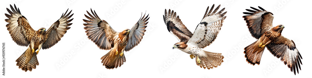 Fototapeta premium Powerful Birds of Prey Soaring Through the Sky in Majestic Flight