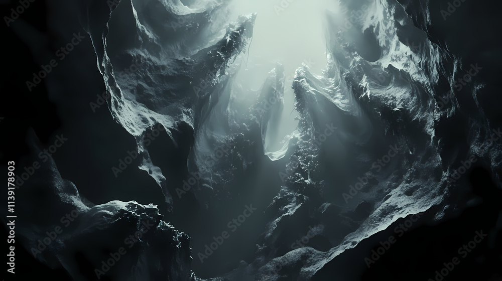 ภาพประกอบสต็อก Journey to the abyssal depths a captivating view of an ...