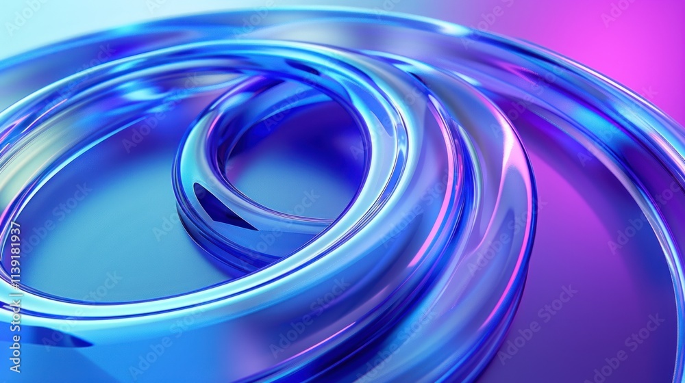 Abstract Blue Glass Rings: A Symphony of Color and Form