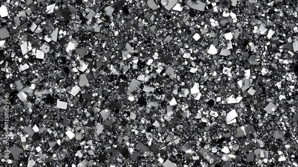Silver and black glitter confetti background texture Silver and black glitter confetti background texture