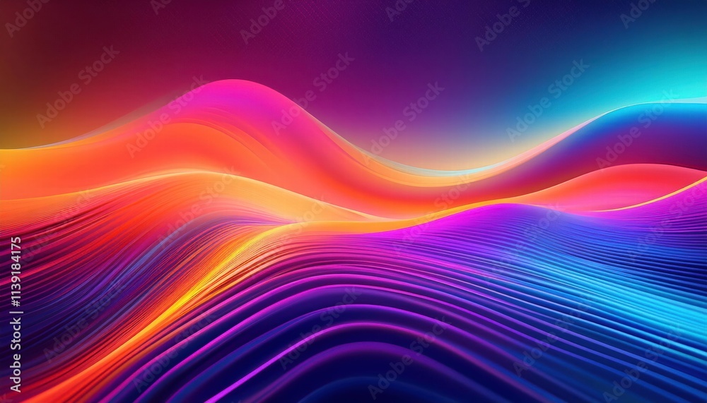Abstract Neon Waves: A mesmerizing abstract background with vibrant neon waves flowing across a dark canvas. The colors, a dynamic interplay of red, orange, purple, and blue. Abstract Neon Waves: A mesmerizing abstract background with vibrant neon waves flowing across a dark canvas. The colors, a dynamic interplay of red, orange, purple, and blue.