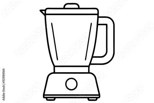 Minimalistic Blender Line Art Vector Illustration with Essential Components