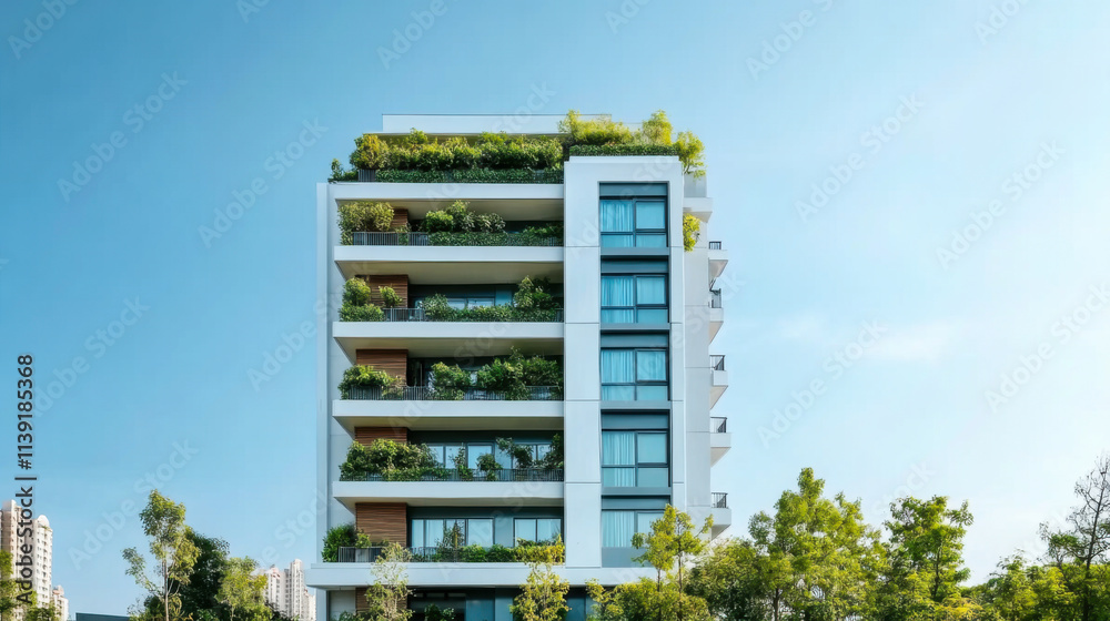 Eco friendly and clean energy high rise apartment