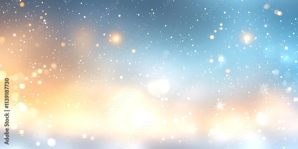 Obraz premium Abstract winter background with bokeh lights and sparkles.
