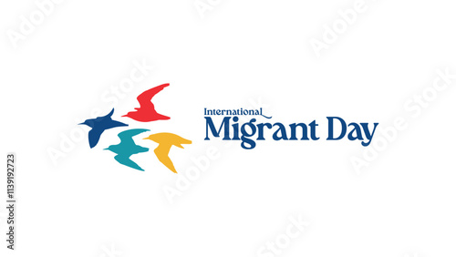 International migrant day. Vector illustration of migratory birds. Suitable for logo, banner, greeting card, web, social media etc