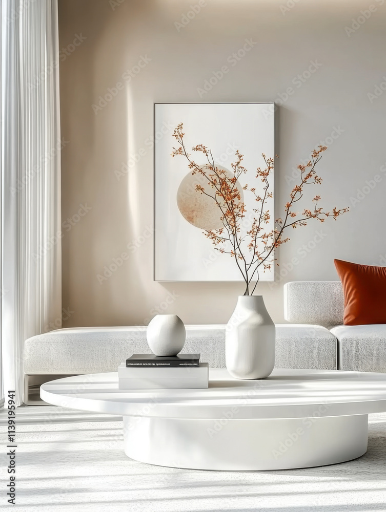 Minimalist living room and Clean interior design of modern Style