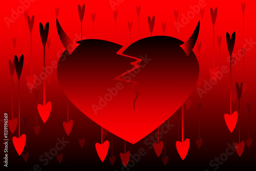 abstract background, flat design heart shape element, romance story, vector shape easy to edit