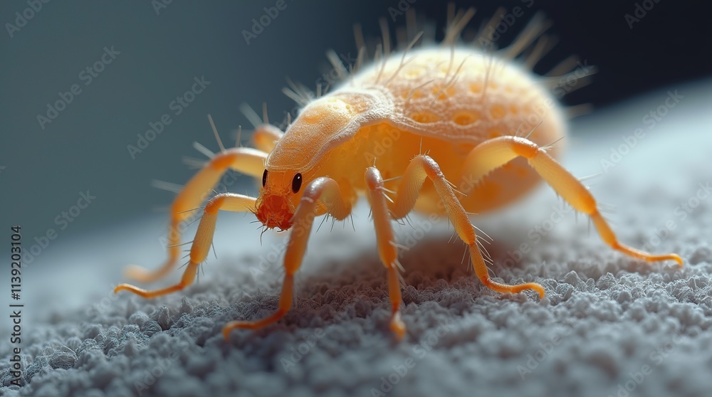 Highly Detailed 3D Rendering of a Realistic House Dust Mite Close-Up Highly Detailed 3D Rendering of a Realistic House Dust Mite Close-Up