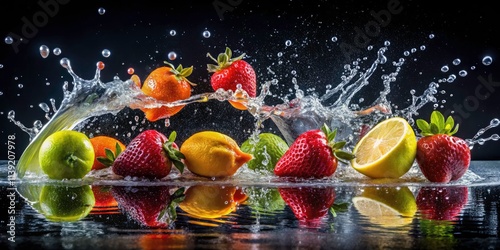 Fruit Splash: Vibrant Silhouette Photography Capturing Colorful Freshness in Motion